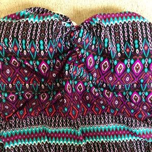 Twist front bandeau tankini top